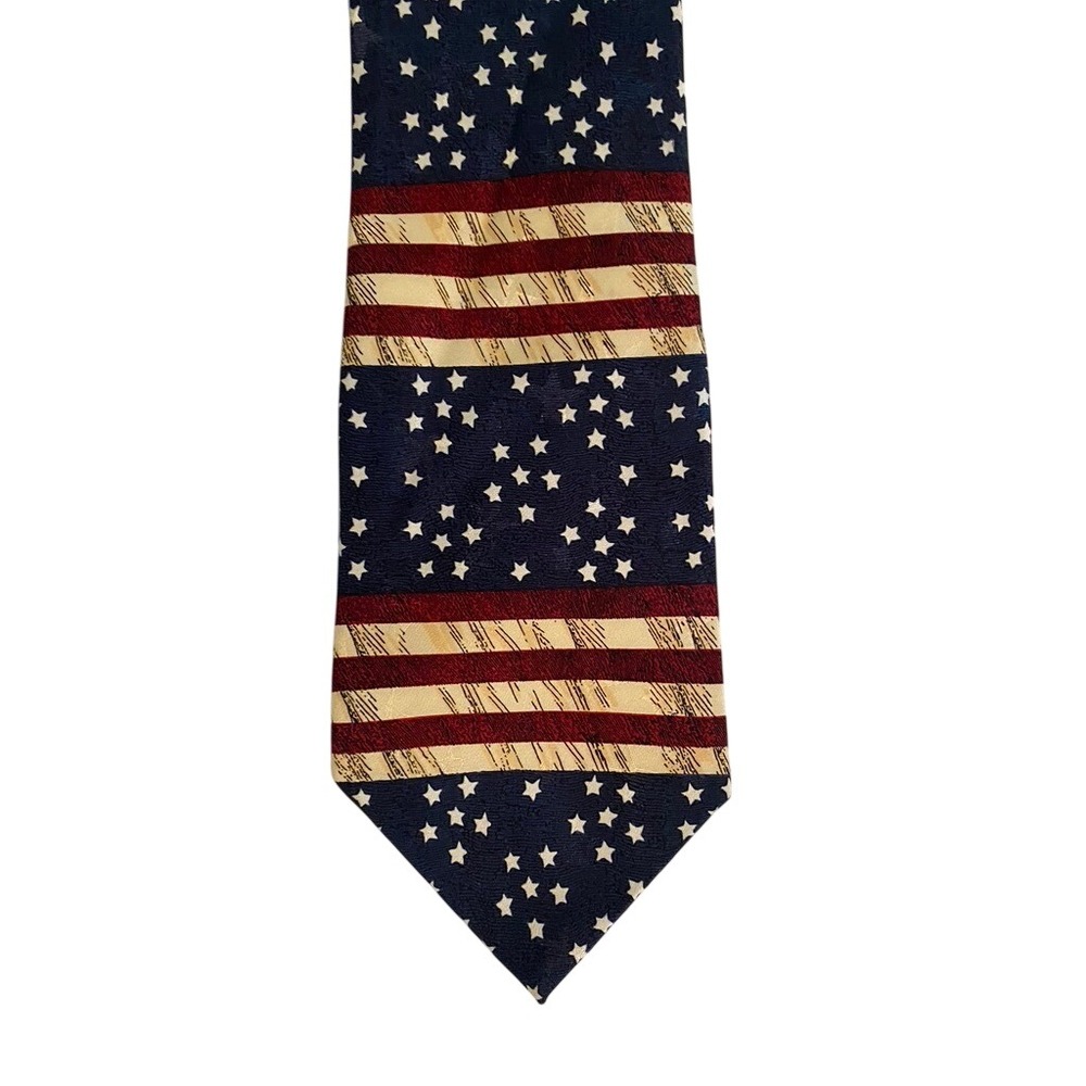 Tango by Max Raab Americana Series Silk Tie Starry Flowers of Liberty USA Flag